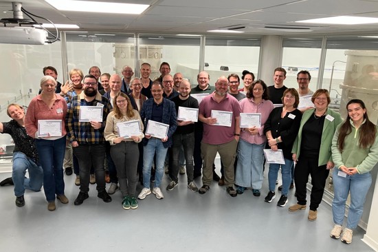 Groepsfoto Certificaat natuurkundedocenten van de stichting
